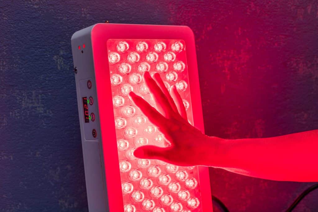 red light therapy lights hand